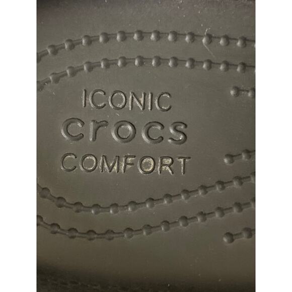 CROCS Iconic Crush Sandal Shoe Black Unisex Sz M7/W9 Platform Chunky Slide - Picture 9 of 11